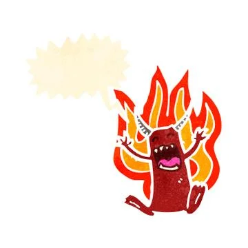 Cartoon little devil with speech bubble 스톡 일러스트