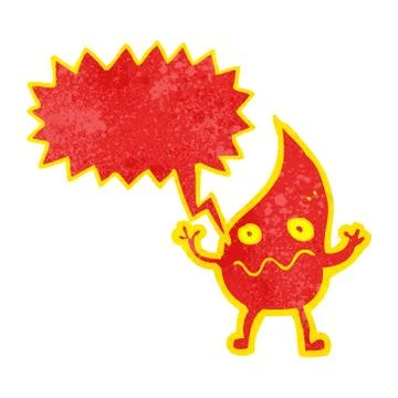 Cartoon little flame with speech bubble Illustrazione stock