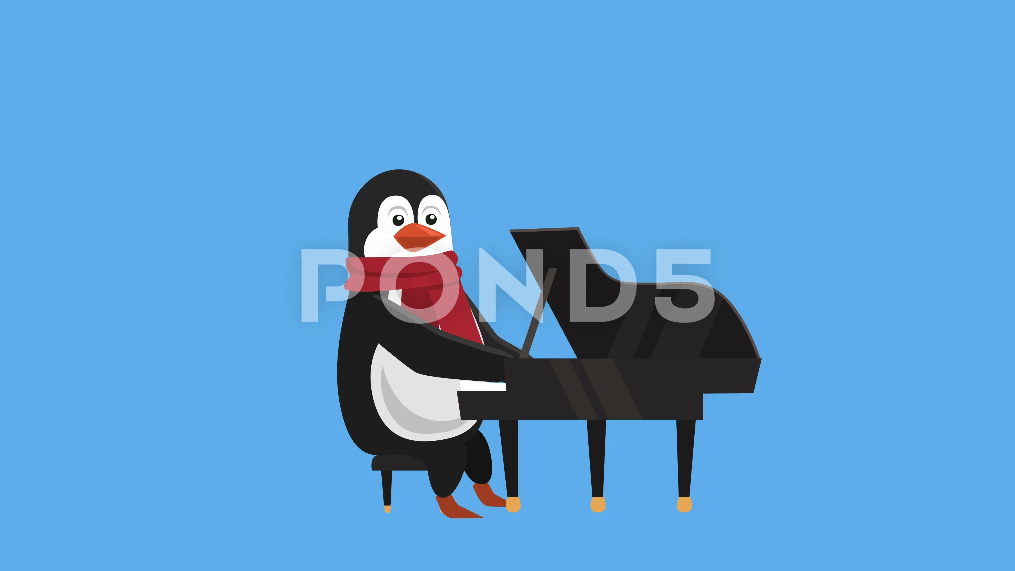 Cartoon Little Penguin Flat Christmas Ch... | Stock Video | Pond5