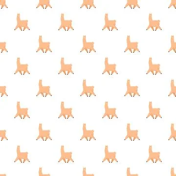 Cartoon llama animal seamless pattern and background design Illustrazione stock