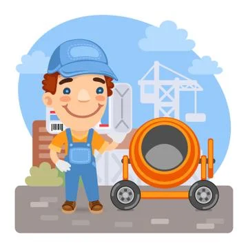 Cartoon Loader Construction Worker Stock Illustration