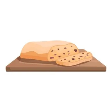 Cartoon loaf of bread on cutting board Illustrazione stock