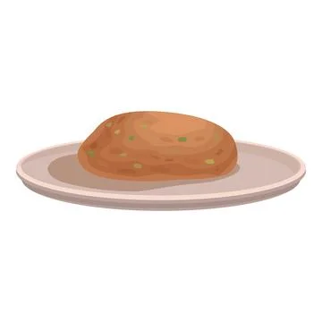 Cartoon loaf of bread on plate Illustrazione stock