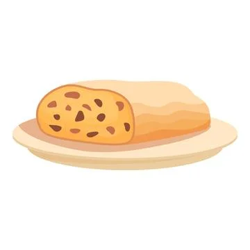 Cartoon loaf of bread on plate Stock Illustration