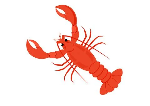 Cartoon Lobster in flat style. Vector illustration of lobster 스톡 일러스트