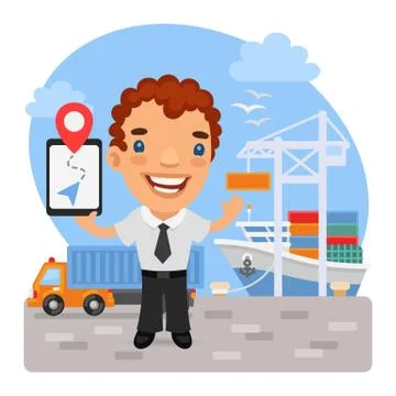 Cartoon Logistics Expert Stock Illustration