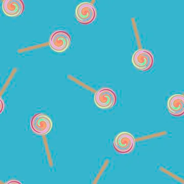 Cartoon lollipops seamless pattern. Stock Illustration