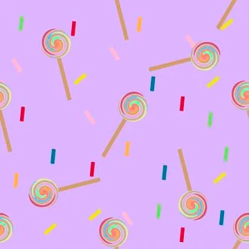 Cartoon lollipops seamless pattern. Stock Illustration