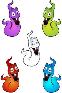 Cartoon Long Thin Ghost Stock Illustration