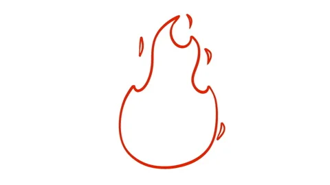 Cartoon loop animation fire or flame isolated on black and white background. Stock Footage 269157046