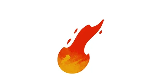 Cartoon loop animation fire or flame isolated on black and white background. Stock Footage 269157792