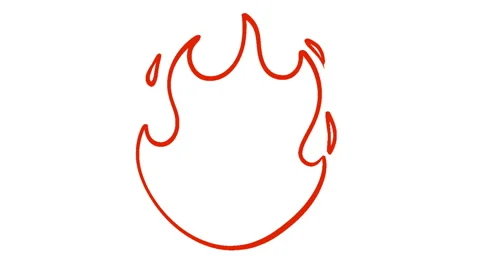 Cartoon loop animation fire or flame isolated on black and white background. Stock Footage 269158097