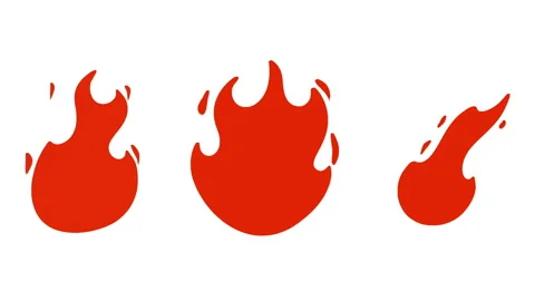 Cartoon loop animation fire or flame isolated on black and white background. Stock Footage 269158964