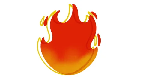 Cartoon loop animation fire or flame isolated on black and white background. Stock Footage 269159116