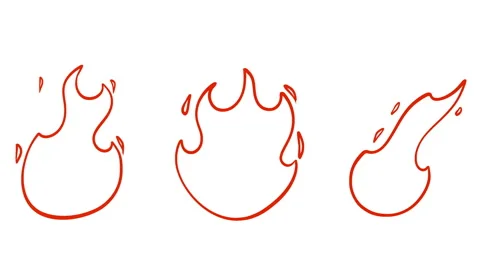 Cartoon loop animation fire or flame isolated on black and white background. Stock Footage 269159131