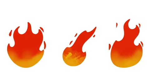 Cartoon loop animation fire or flame isolated on black and white background. Stock Footage 269159409