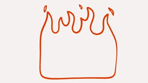 Cartoon loop animation fire or flame isolated on black and white background. Stock Footage 269159422