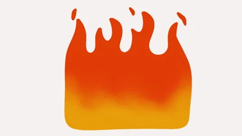 Cartoon loop animation fire or flame isolated on black and white background. Stock Footage 269160334