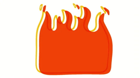 Cartoon loop animation fire or flame isolated on black and white background. Stock Footage 269160391