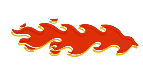 Cartoon loop animation fire or flame isolated on black and white background. Stock Footage 269161411