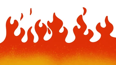 Cartoon loop animation fire or flame isolated on black and white background. Stock Footage 269161768