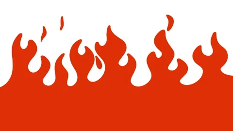 Cartoon loop animation fire or flame isolated on black and white background. Stock Footage 269161769