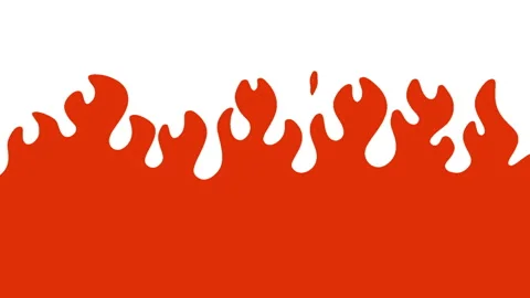 Cartoon loop animation fire or flame isolated on black and white background. Stock Footage 269163298