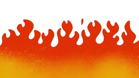 Cartoon loop animation fire or flame isolated on black and white background. Stock Footage 269163581