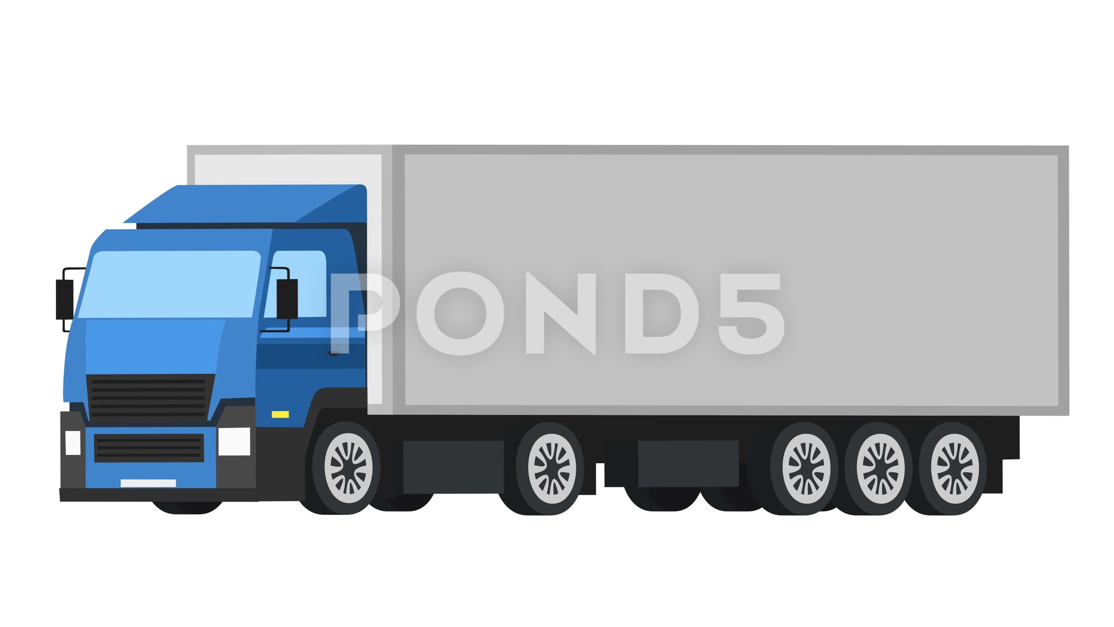 Cartoon Lorry Truck Blue | Stock Video | Pond5