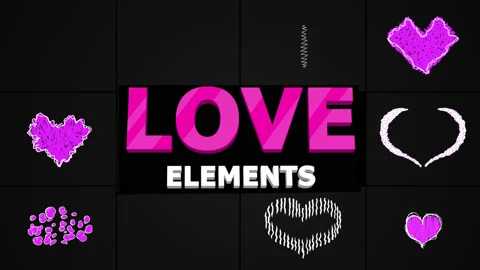 Cartoon Love Elements Pack Stock Footage 130915863