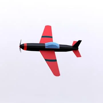 Cartoon low poly airplane ~ 3D Model #91529404 | Pond5