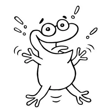 Cartoon lucky frog. Vector illustration. Stock Illustration