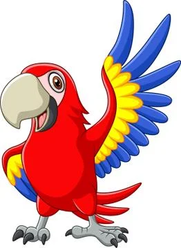 Cartoon macaw waving Illustrazione stock