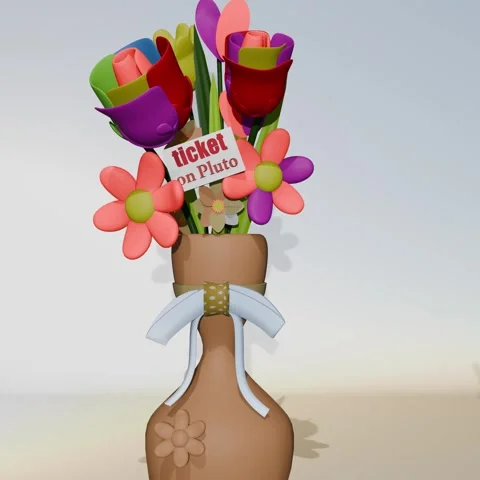 Cartoon made in 3D, flovers end bee Stock Footage 295056807