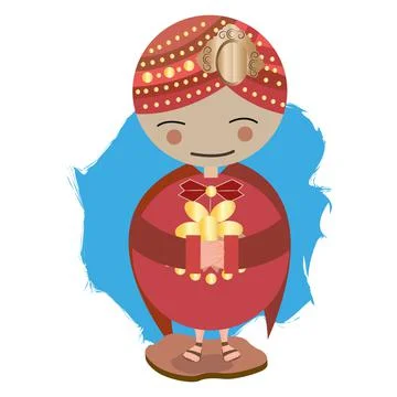 Cartoon of a magi king Stock Illustration