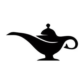 Cartoon magic lamp isolated on a white background. Stock Illustration