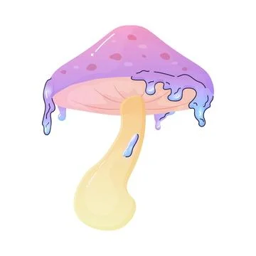Cartoon magic mushroom with slime, magic, alchemy Stock Illustration