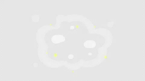 Cartoon Magic Pop Cloud Burst with Sparkles, Smoke Explosion Effect Stock Footage 338194648