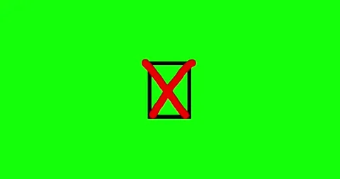 Cartoon magic rectangle with cross draw on green screen background Video stock 284081620