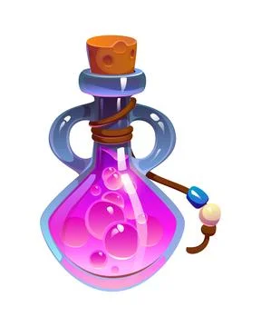 Cartoon magic witch potion bottle with stopper Stock Illustration