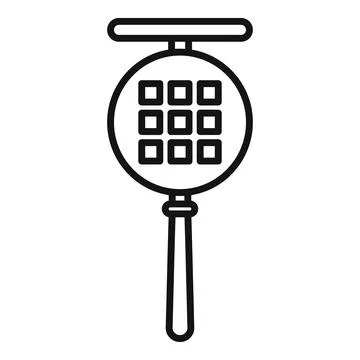 Cartoon magnifying glass with grid pattern Stock Illustration