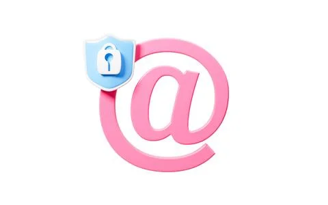 Cartoon mail with shield, mail encryption, 3d rendering. Stock Illustration