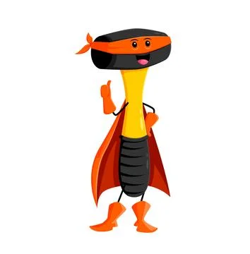 Cartoon mallet tool superhero vector character Illustrazione stock