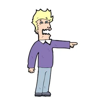 Cartoon man accusing Stock Illustration