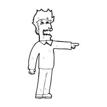 Cartoon man accusing Stock Illustration