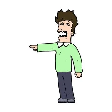 Cartoon man accusing Stock Illustration