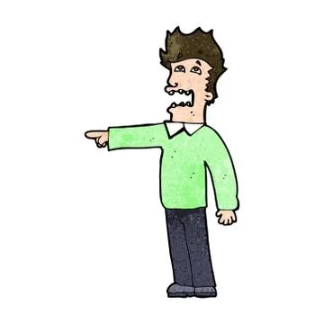 Cartoon man accusing Stock Illustration