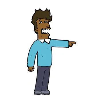 Cartoon man accusing Stock Illustration