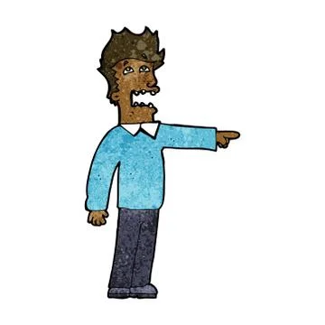 Cartoon man accusing Stock Illustration