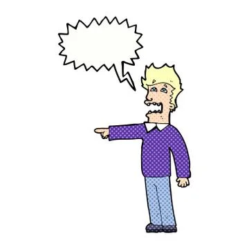 Cartoon man accusing with speech bubble Stock Illustration